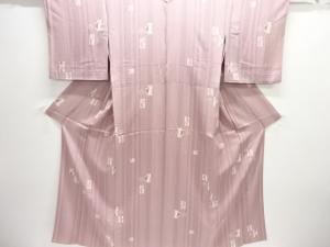 枡に抽象模様単衣小紋着物